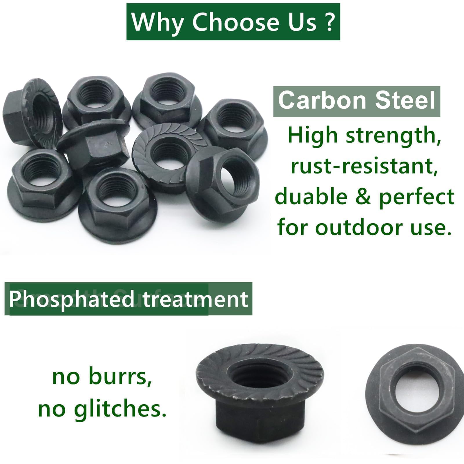 M12 Flange Nuts - 20 Pack, Carbon Steel -5 M12 Flange Nuts - 20 Pack, Carbon Steel -5