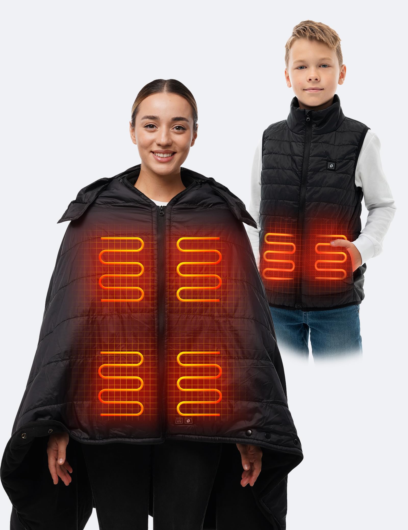 HENNCHEE Wearable Heated Blanket and Kids Heated Vest