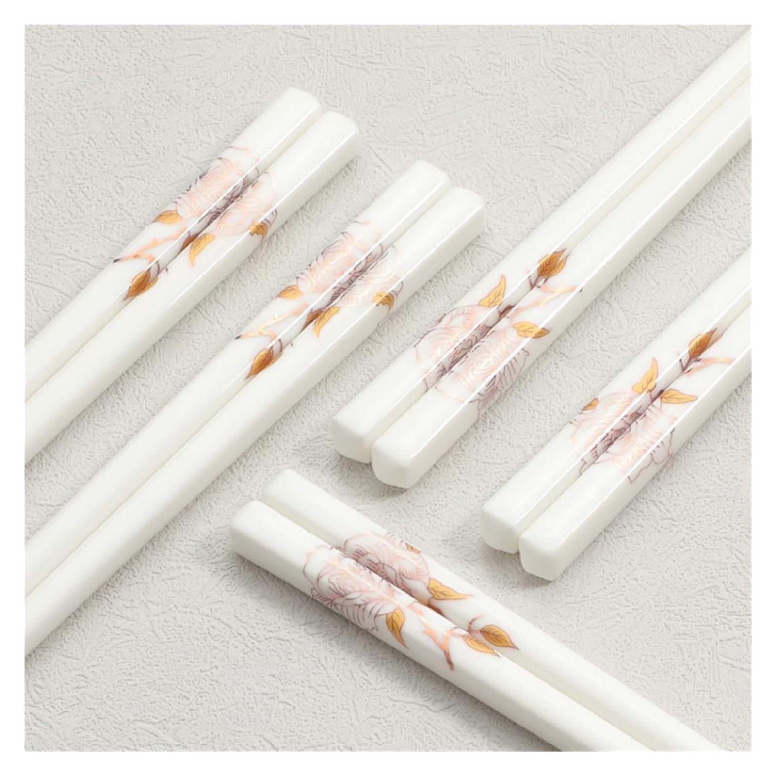 Baguettes en céramique, Coffret cadeau de baguettes réutilisables avec étui, en céramique d'os haute qualité x 10 paires(10 Pairs)
