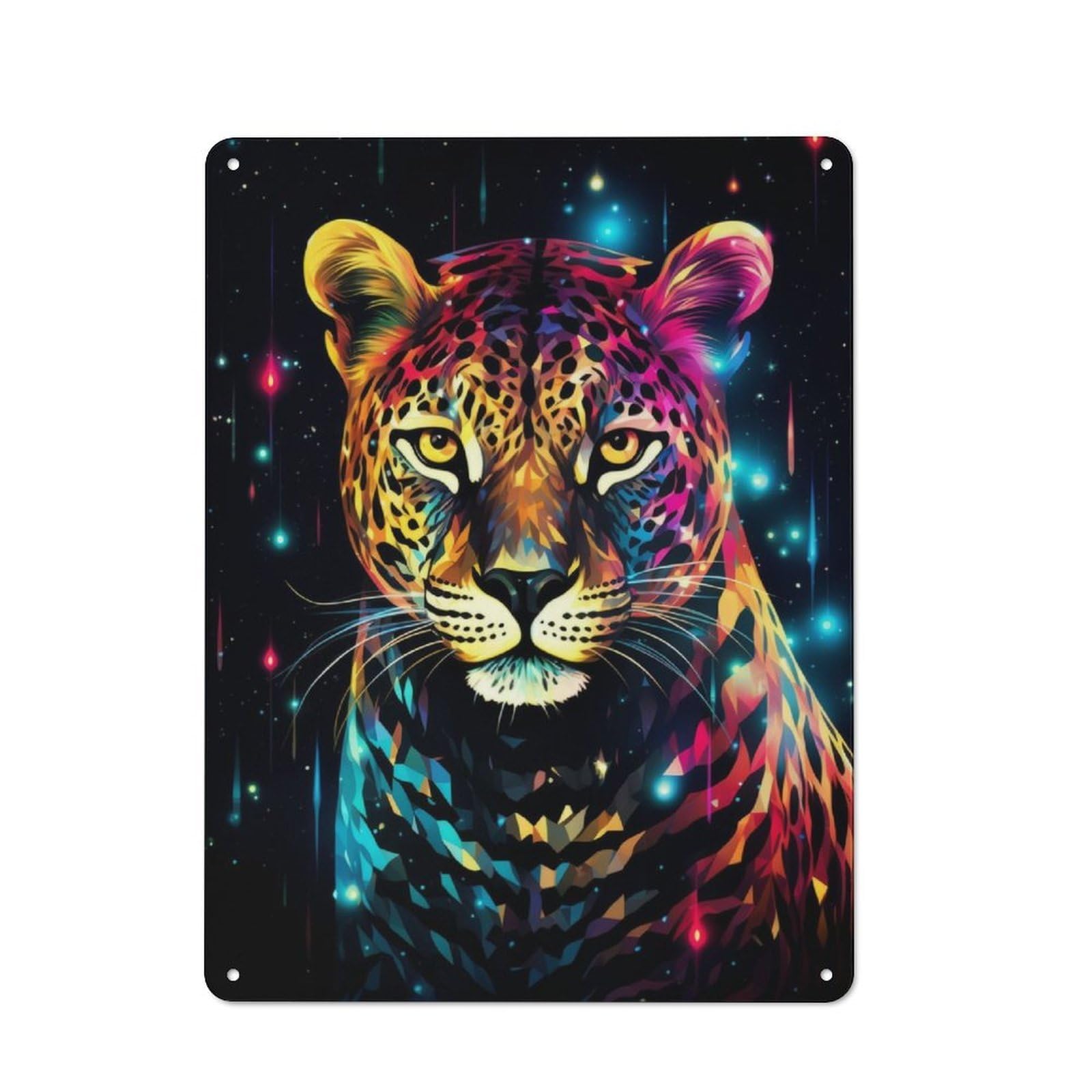 Junmoney Geometric Jaguar Vintage Tin Sign 40X30cm With For Garage Wall, Suited To People Furnishing A Garage