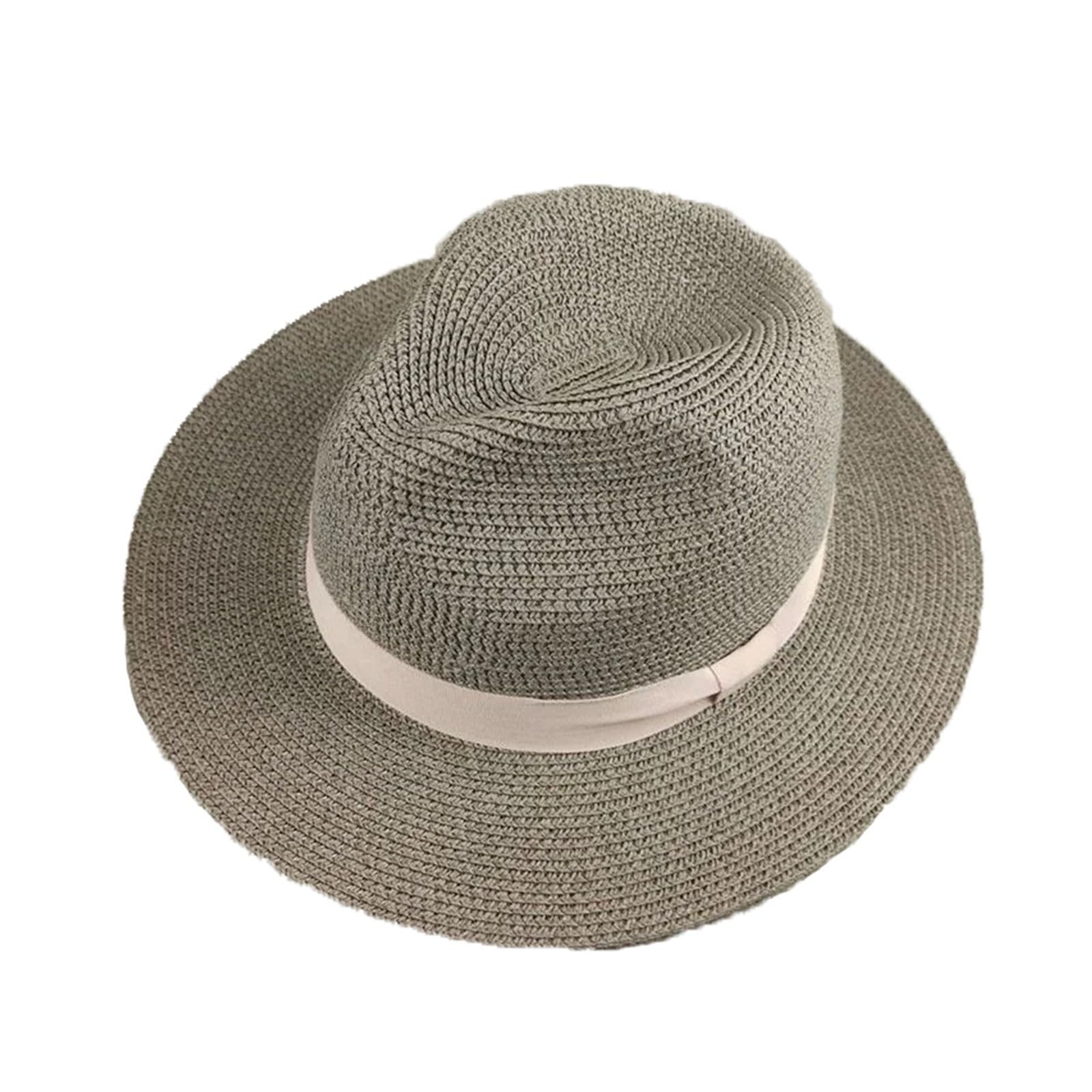 Sombreros de sol para mujer y hombre, Sombrero de paja for el sol talla grande plegable multicolor varios tamaños(Gray B,7 1/8-7 3/8)