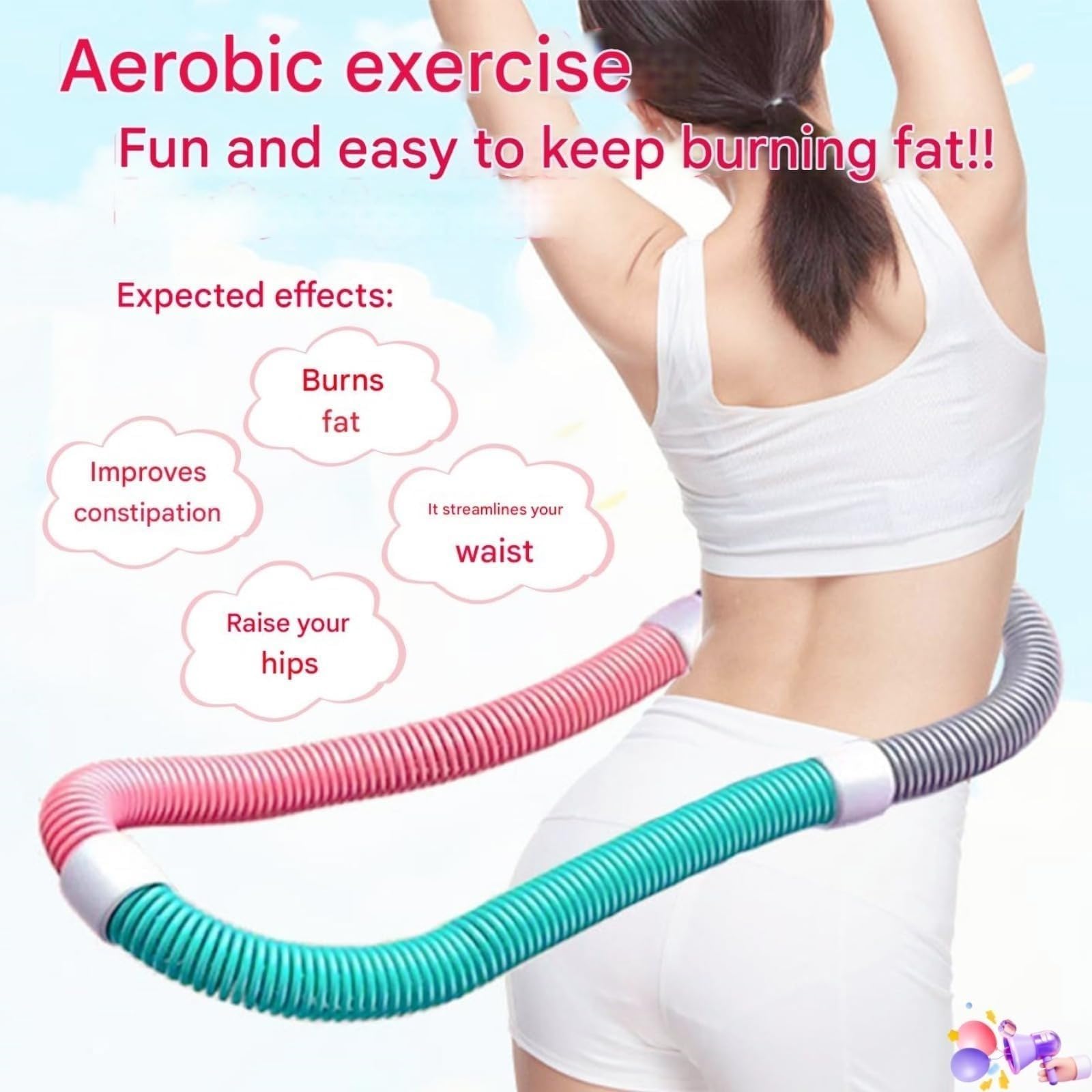 Hula Hoop sportowy do obręczy z miękkimi sprężynami, nowa obręcz fitness, obciążona, do odchudzania i masażu, składana obręcz z PVC do brzucha i spalania tłuszczu