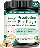 Vista 1 de Probióticos para perros, probióticos para perros con enzimas digestivas, prebióticos, omega-3 y 6 y vitaminas para perros Salud digestiva, 6 mil