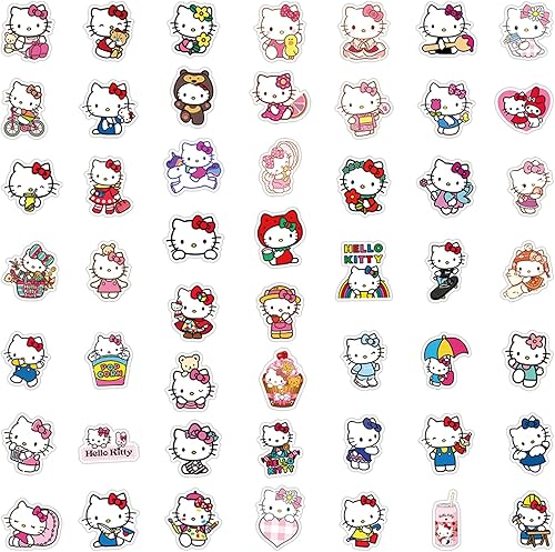 Miniatura 3 de Calcomanías de Hello Kitty 50 unidades lindas calcomanías de anime kawaii regalos para niños adolescentes adultos Glueewee Hello Kitty Stuff de