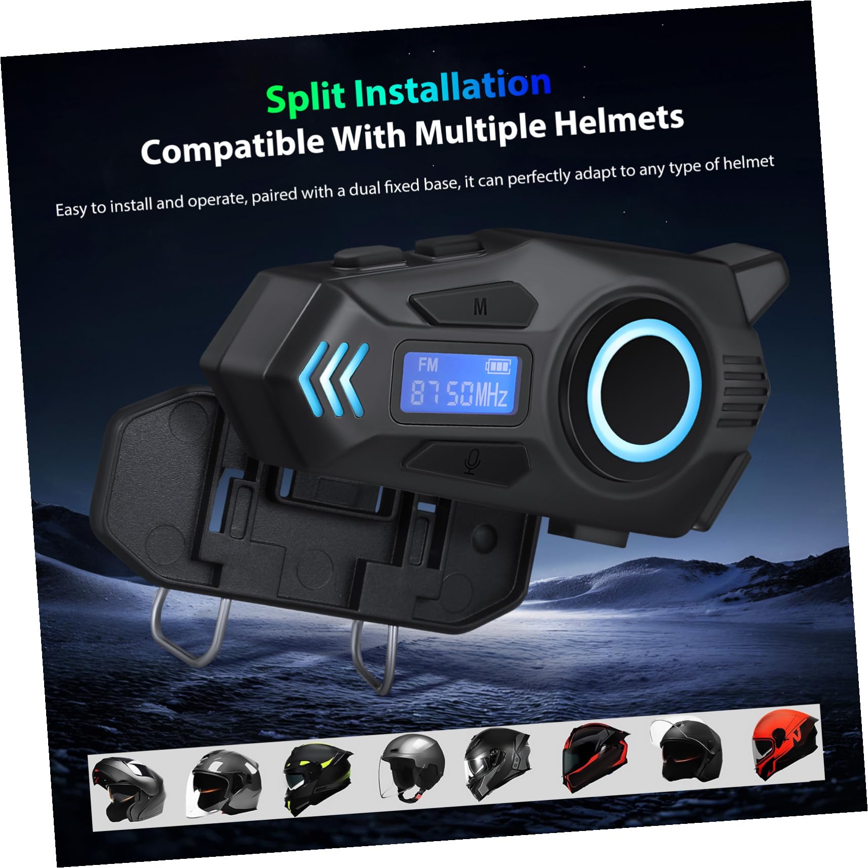 SHINEOFI Auricolare Moto Wireless 6.0 per Casco con Microfono, Ip65, 800mah, Comfort Ergonomico per Escursioni Motociclistiche Quotidiane