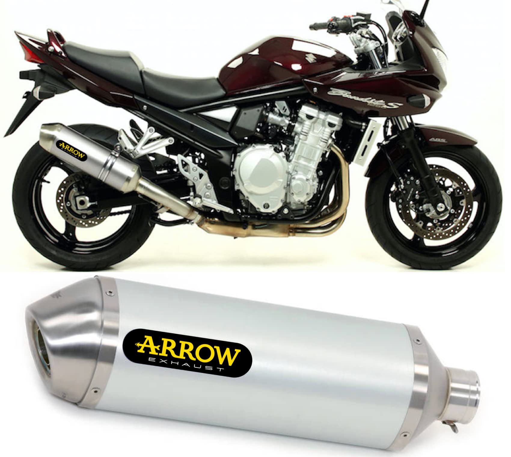 Escape Arrow para Suzuki Bandit 1250 mejora la potencia y sonido homologado aluminio 3