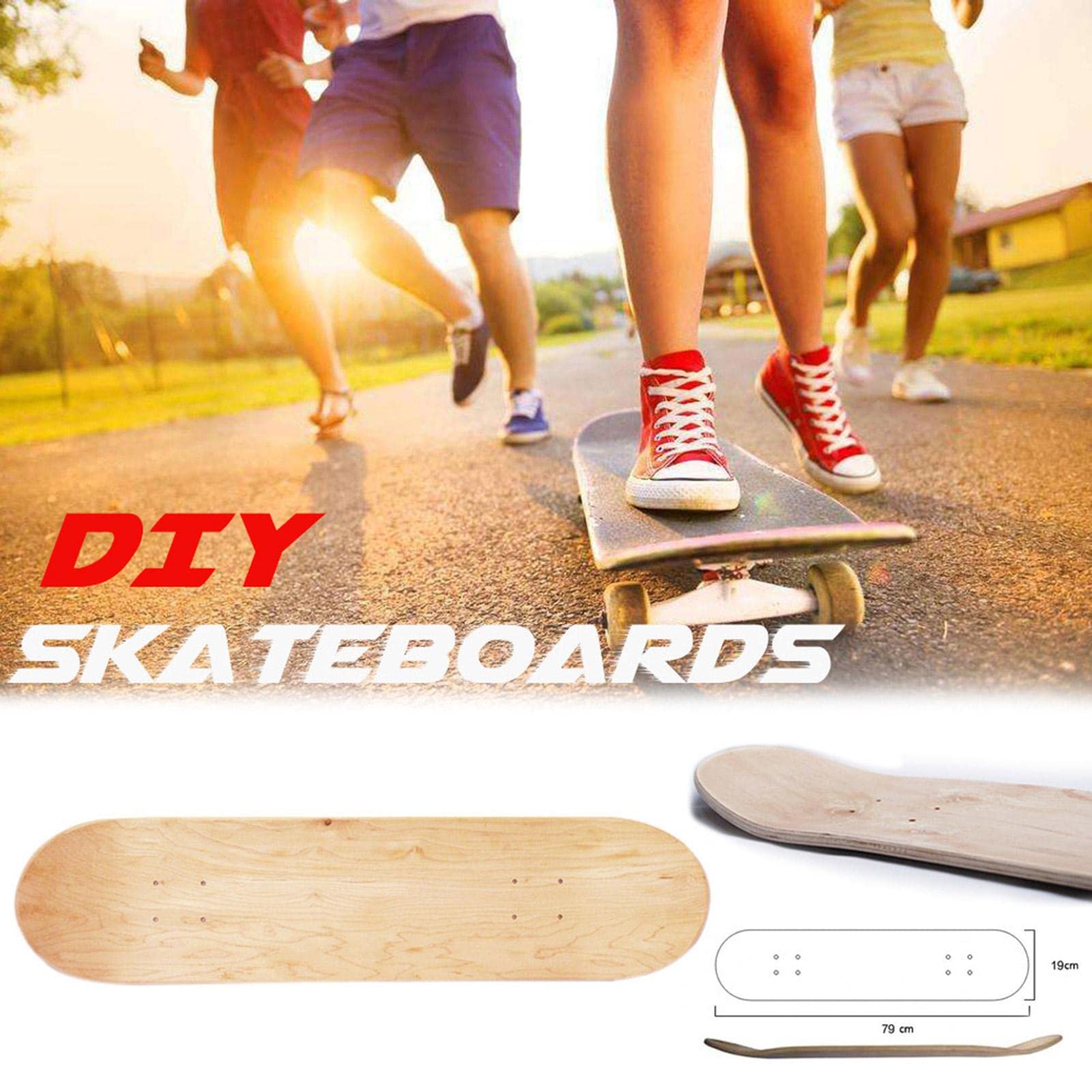 Planche de Skateboard Encastrée en Planche D'érable | 8 Pouces 8 Couches Érable Blank Double Concave Skateboards | Patin À roulettes Naturel Planche | Skateboard/Art Deck Planches de Vierges