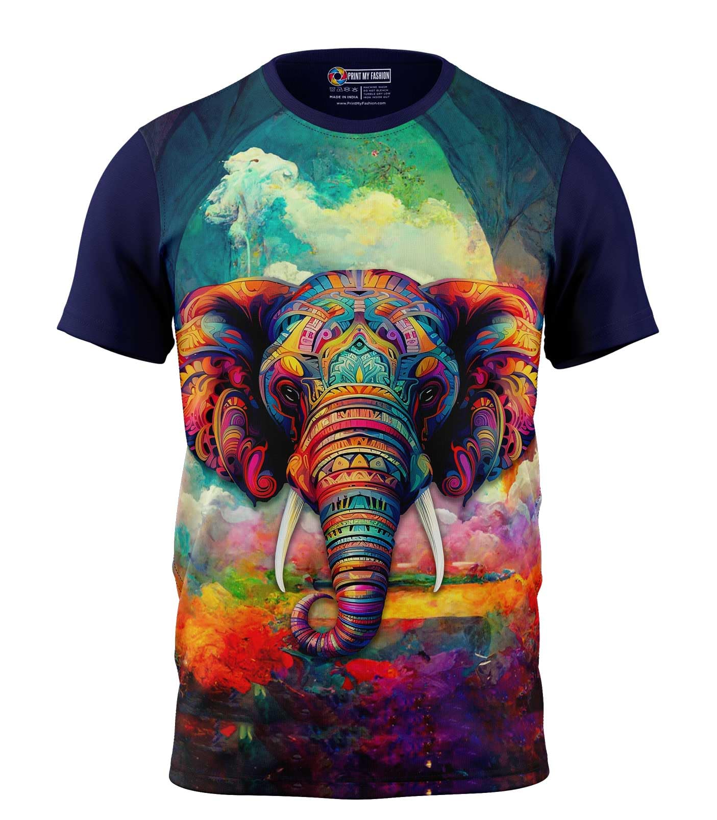 Print My Fashion Boys T-Shirt Elephant Theme, Regular Fit Trendy & Comfortable, Casual Graphic Printed MicroPP Cotton t Shirt for Boys