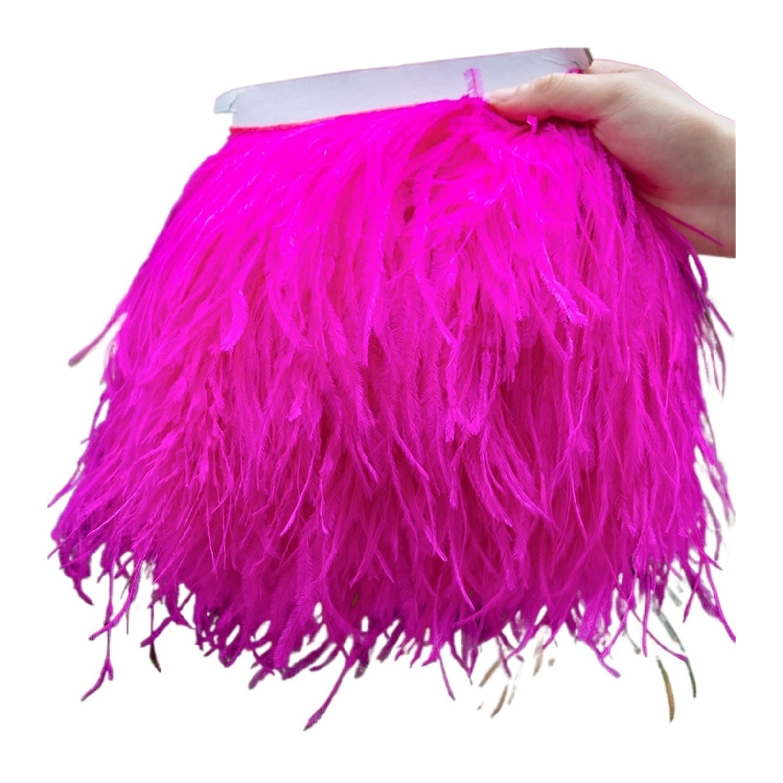 Bordi in piuma Piume di struzzo Trim 10-15 cm Piuma Frangia Nastro Matrimonio Festa Abbigliamento Cucito per abiti da sposa(Rose Red,10Meter)