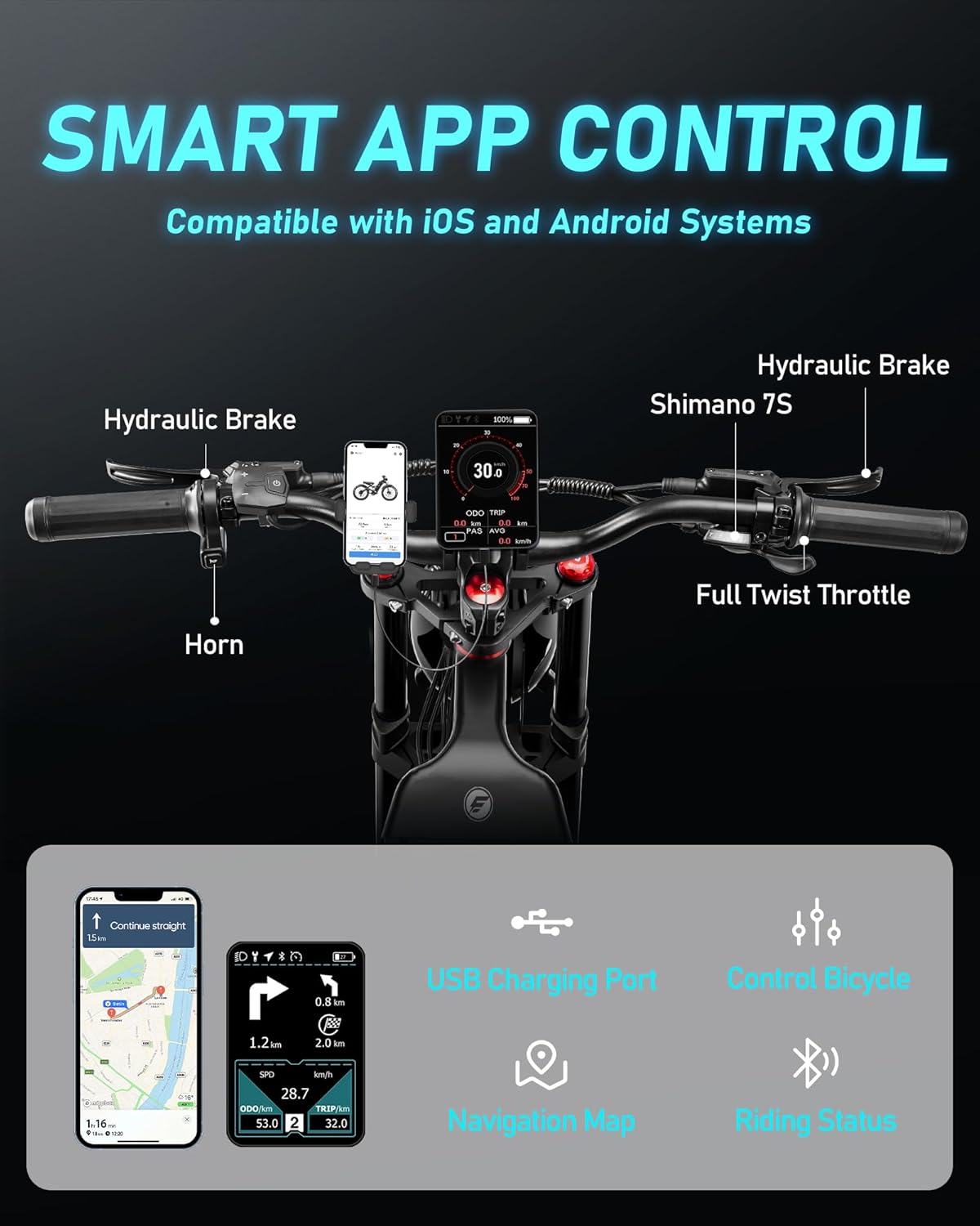 eAhora 2025 Romeo Pro Electric Bike for Adults 1600W Motor Electric Bicycle 29-34MPH 48V 60Ah 100-200Miles Long Range 26 * 4.0 Fat Tire Full Suspension Electric Mountain Bike with Rack+Basket Gray