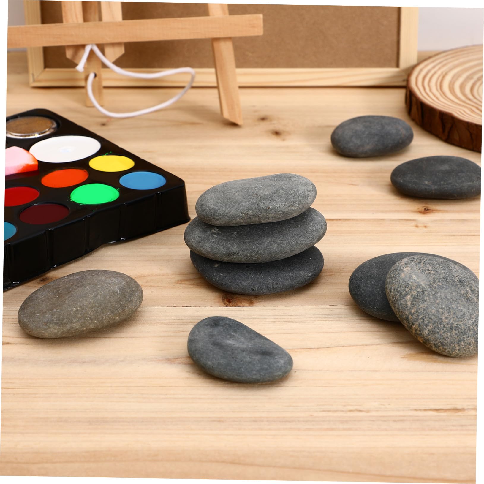 DOITOOL 9 Pietre Piatte per Decorazione Giardino e Artigianato, Superficie Liscia per Pittura, Adatte Uso Interno ed Esterno, per Artisti e Principianti