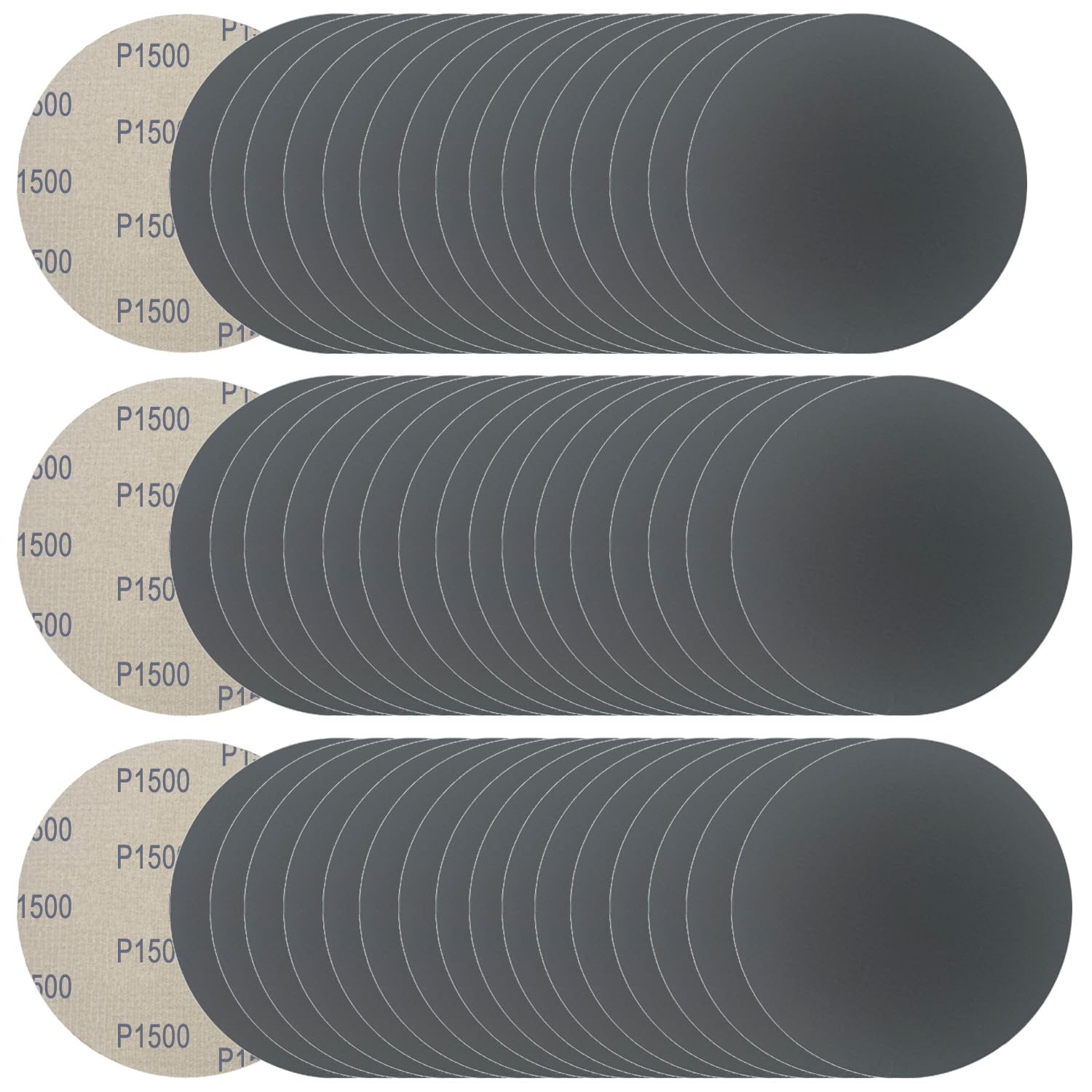 Schleifscheiben für Exzenterschleifer (Körnung 1500), 1500er-Körnung, 1500er-Körnung, 15,2 cm, 50 Stück