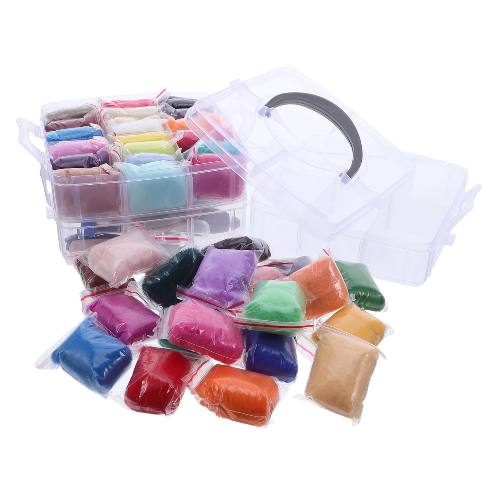 LOLIPPYY Kit Completo para Fieltro de Aguja con Herramientas y Lana de Colores Set para Principiantes DIY Incluye Agujas Caja Organizadora para Manualidades Familiares y Proyectos Creativos