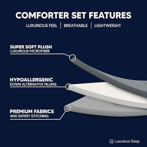 Miniatura 5 de Juego de ropa de cama de 10 piezas Chic Home con edredón con cierre fruncido, para cama king, todo en una bolsa, Microfibra, gris, gemelo