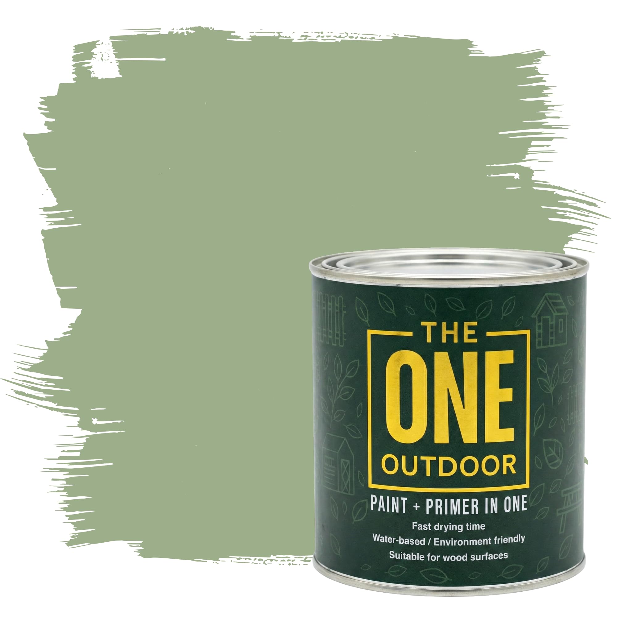 THE ONE Outdoor Paint - Sage Green, 2.5 Litre | Durable Exterior Paint for Wood, Metal & Masonry | Weather Resistant Finish