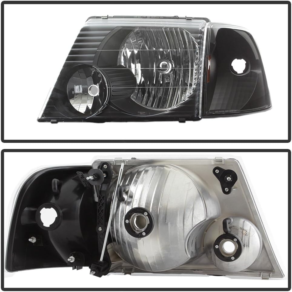 ACANII - For Blk 2002 2003 2004 2005 Ford Explorer Headlights+Corner Signal Lights Driver + Passenger Side