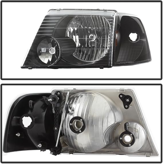 ACANII - بالنسبة لـ Blk 2002 2003 2004 2005 المصابيح الأمامية لـ Ford Explorer + Corner Signal Lights Driver + Passenger Side