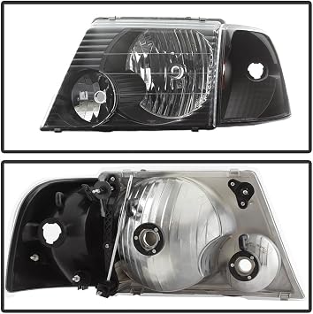ACANII - بالنسبة لـ Blk 2002 2003 2004 2005 المصابيح الأمامية لـ Ford Explorer + Corner Signal Lights Driver + Passenger Side