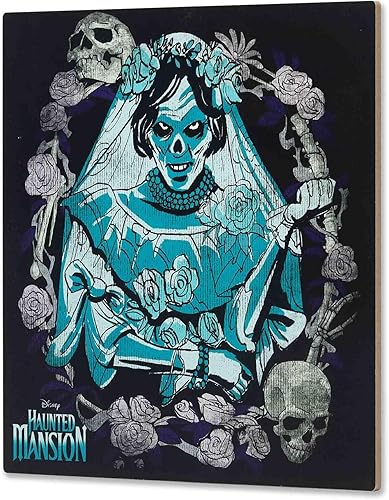 Vista 2 de Open Road Brands Disney Haunted Mansion - Corona de madera para decoración de pared de novia y calavera, espeluznante mansión embrujada