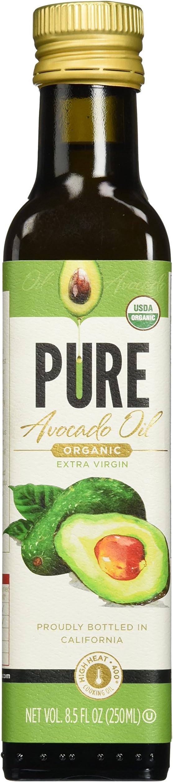PURE Certified Organic Extra Virgin Avocado Oil, 250 ML (8.5 Fl. Oz.)