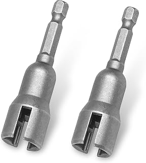 2 PCS Slotted Hexagonal Handle, 1/4" Power Butterfly Hole Socket Wrench, Electric Screw Wrench Set, Universal for Most Cars (Silver)