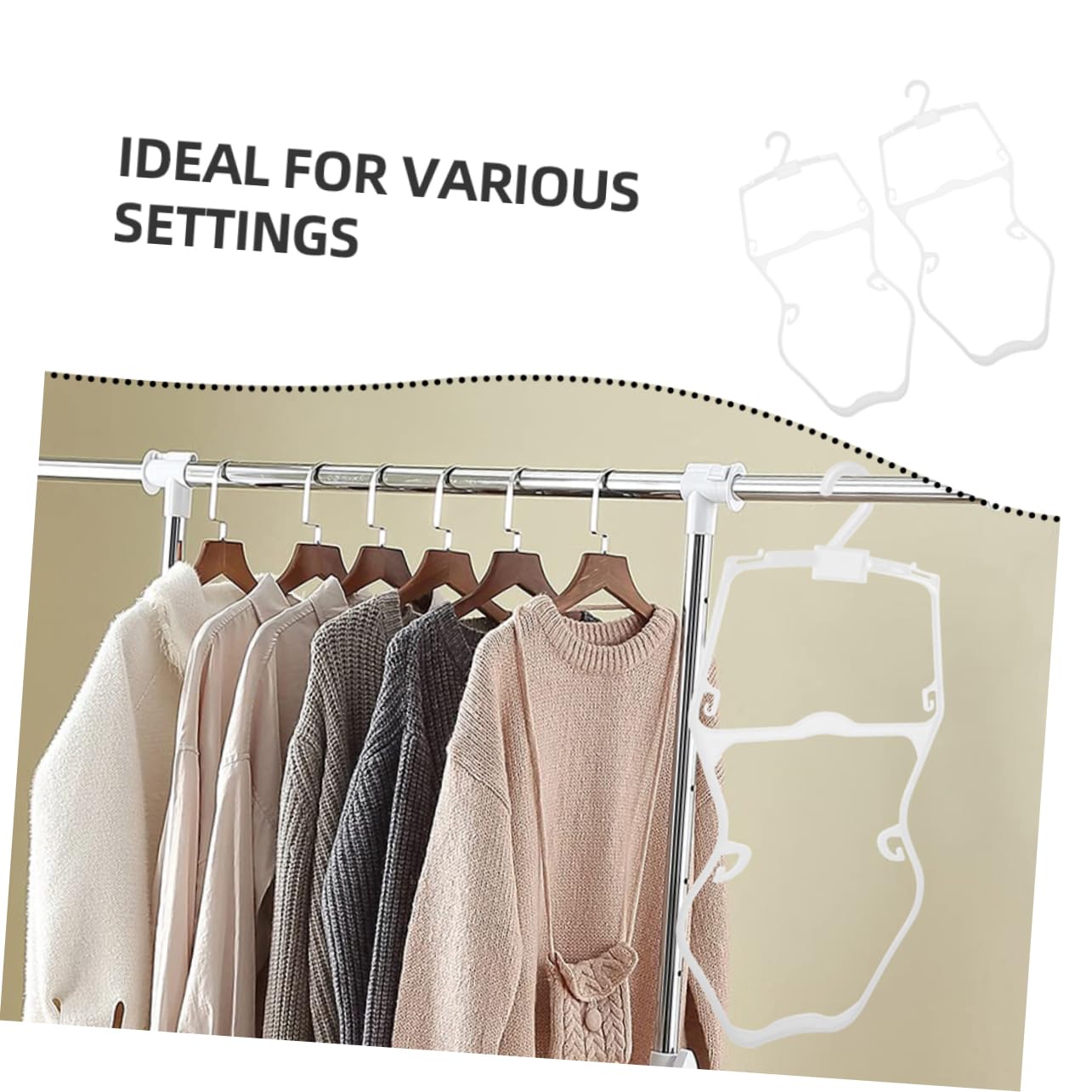 Perchas de Plástico para Niños 10 Piezas Color Marfil para Ropa de Baño