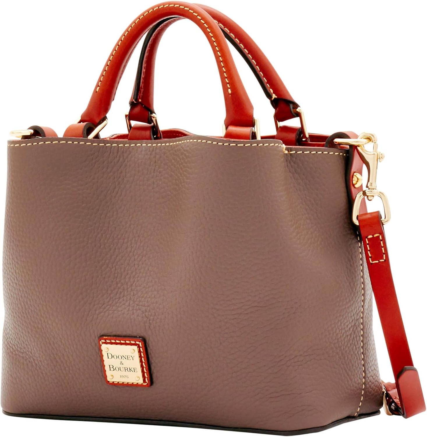 Dooney & Bourke Women's Mini Barlow Satchel in Pebble Grain Leather, Small Handbag with Adjustable, Detachable Shoulder Strap