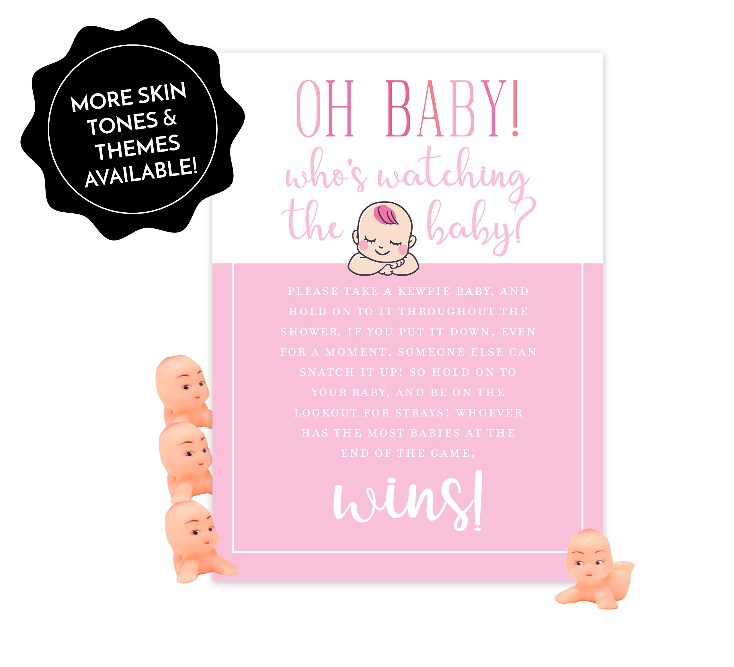 Amazon.com: Oh Baby Game! Whos Watching the Baby Shower Game for 24 Players  with Cute Kewpie Babies and Cute 8.5 x 11 Instruction Sheet by Shower Games  & Co. (Pink Design): Home