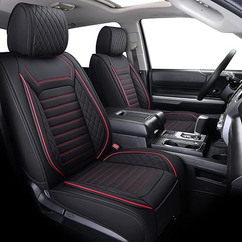 Aierxuan Juego completo de fundas de asiento de automóvil compatibles con Toyota Tundra de ajuste personalizado Crewmax 2008-2025 con cabina doble,