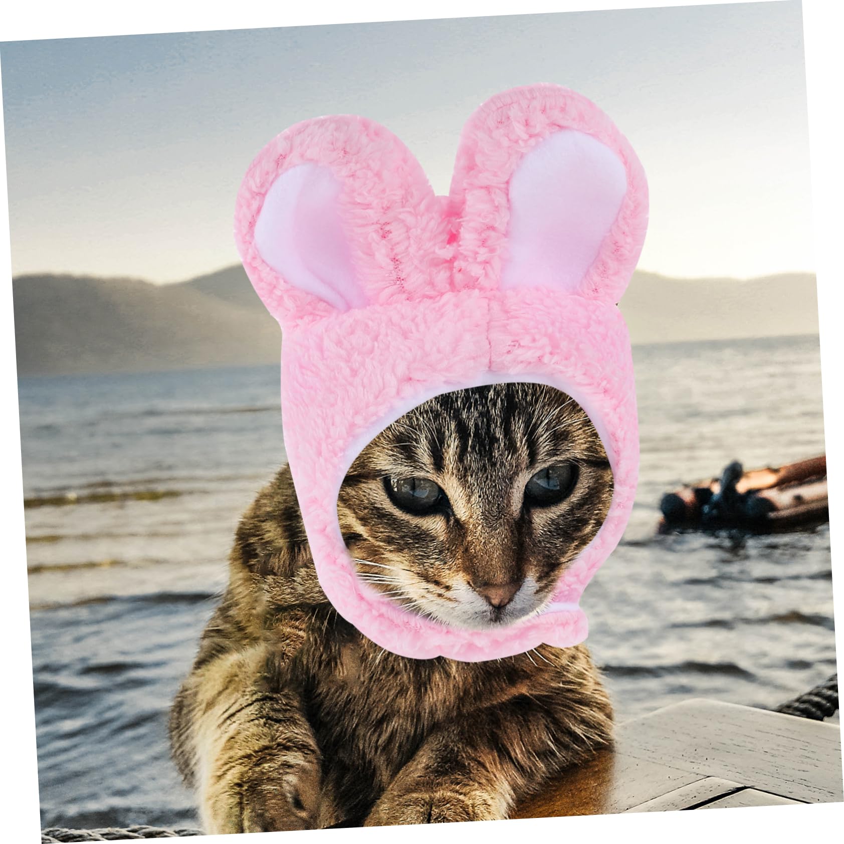 Toyvian 2Pcs Bunny Ear Dog Cat Hats Winter Warmth Cute Headwear for Pets for Parties and Holidays Safe and Comfortable Design for Small to Dogs and Cats