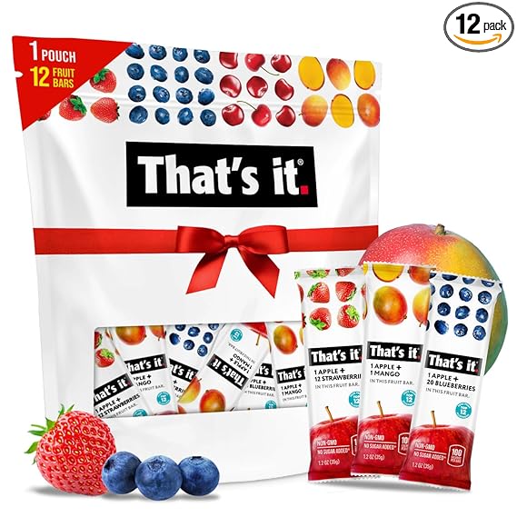That's it. Variety Pack 100% Natural Real Fruit Bar, Best High Fiber Vegan, Gluten Free Healthy Snack, Paleo for Children & Adults, Non GMO No Added Sugar, No Preservatives Energy Food (12 Pack)