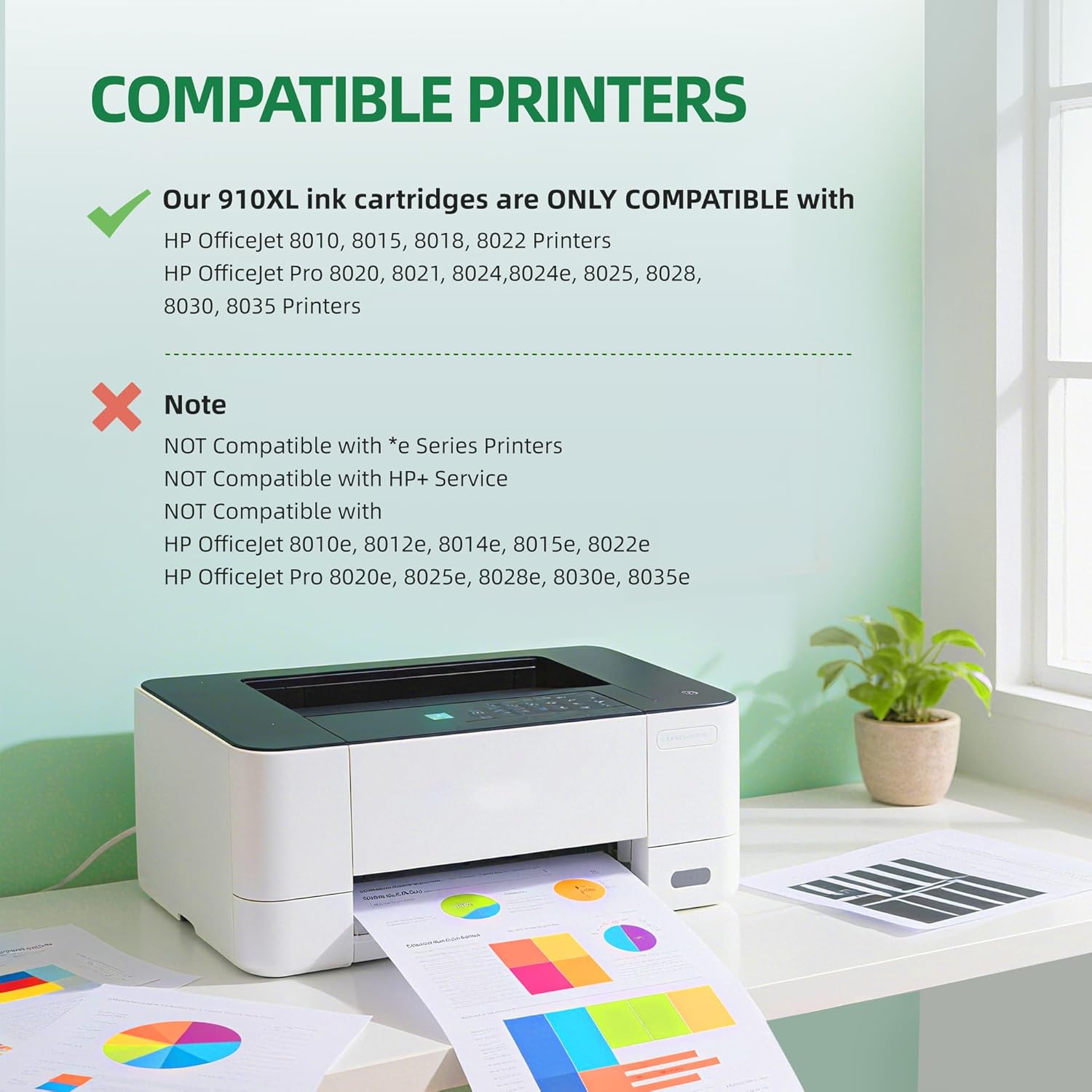 910xl Ink Cartridges Combo Pack Replacement for HP 910XL 910 Ink Work for HP OfficeJet 8010 8015 8018 8022 Ink Cartridges HP OfficeJet Pro 8020 8021 8025 8028 8030 8035 Printer (4 Pack, BCMY)