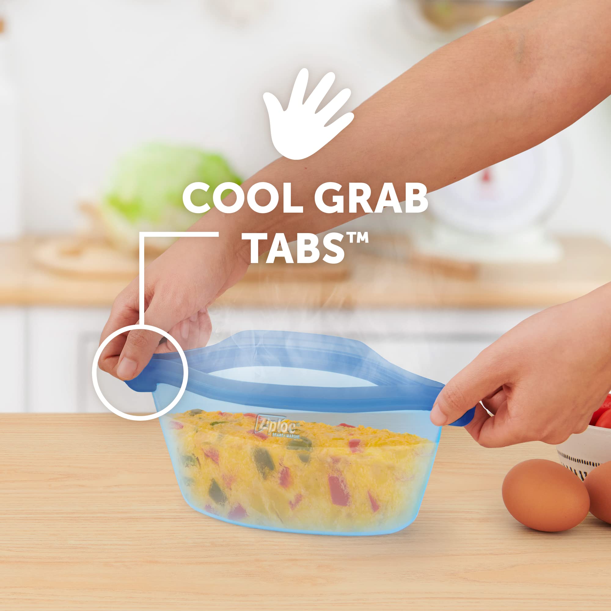 Ziploc Endurables - Piccolo contenitore, 2 tazze, sacchetti in silicone riutilizzabili e contenitori per alimenti per congelatore, forno e microonde, lavabili in lavastoviglie, confezione da 2