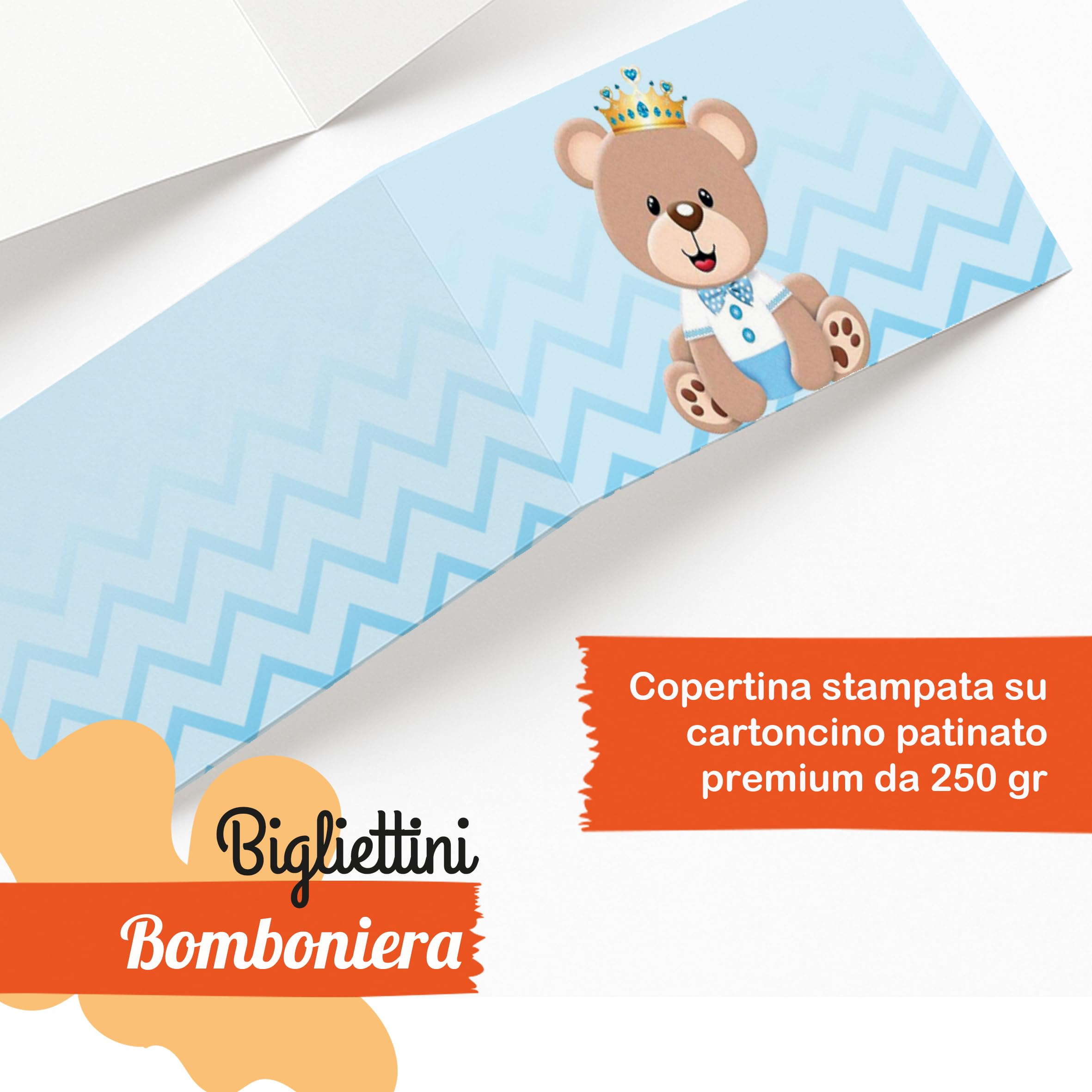 100 Bigliettini Bomboniera Pieghevole Personalizzato, Bigliettino Bomb Personalizzato Con Nome E Data Tutto Incluso Pronti Per Essere Usati Bimbo 5