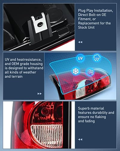 Vista 88 de Nilight Conjunto de luz trasera para Chevy Silverado 1500 1500HD 2500 2500 2500HD 3500 2007 Chevrolet Classic OE estilo pasajero lámpara trasera