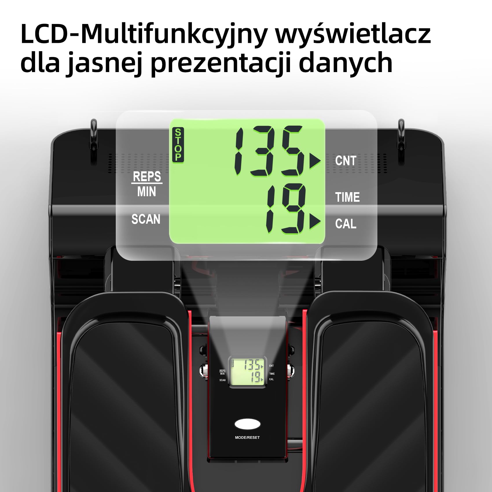 ST3 Mini stepper z linami Power Rope i wyświetlaczem – domowy trenażer do domu, cichy cylinder hydrauliczny, urządzenie fitness, obciążenie do 100 kg