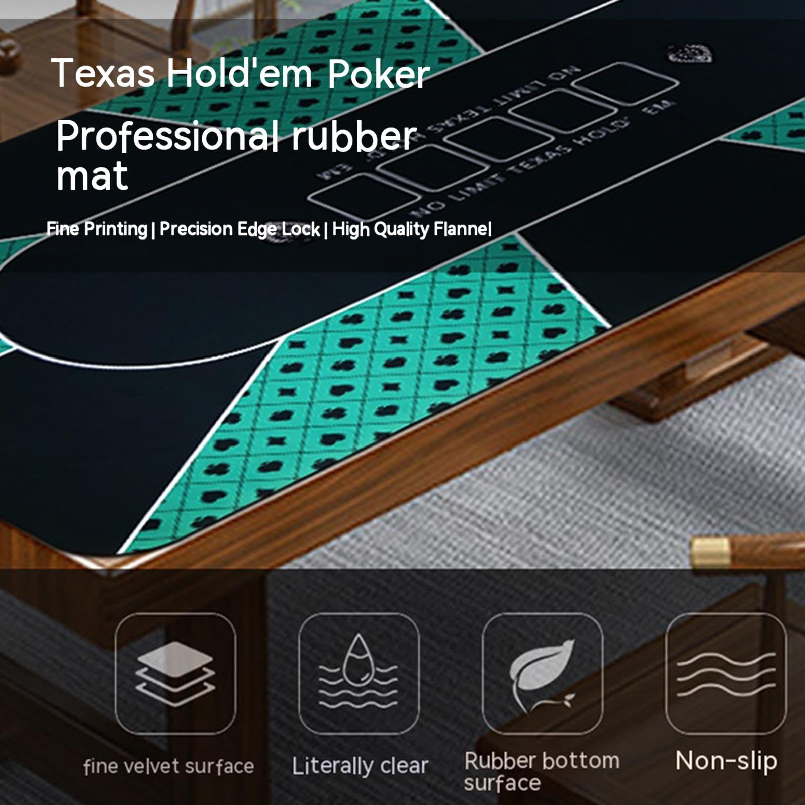 Nappe de table - Nappe de poker - Grand tapis de table - 120 x 60 cm - Antidérapants - Tapis de table de poker pour poker Texas Holdem - Jeux de cartes