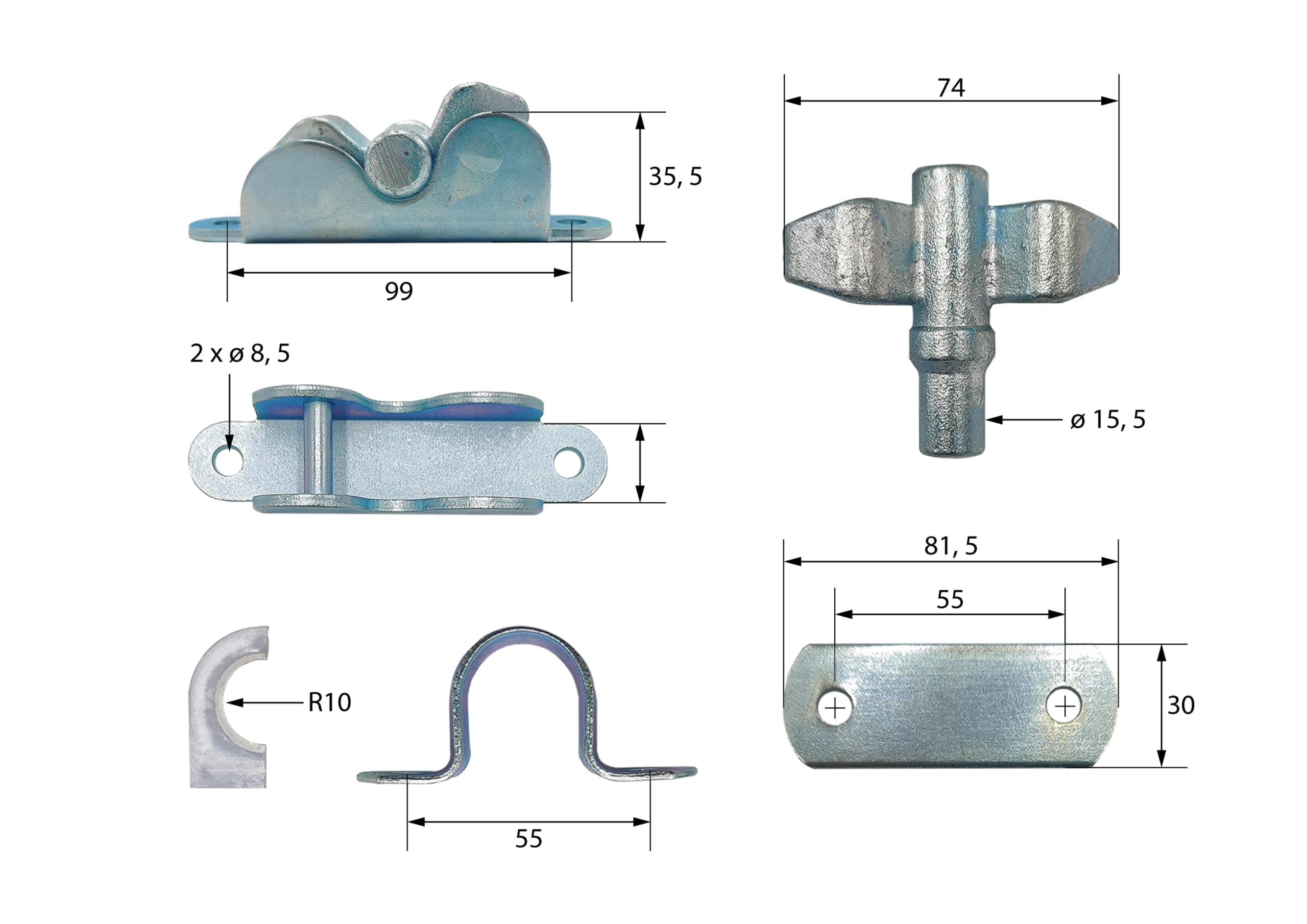 CREMONE, Fermeture Complete pour Tube DE 20 pour POID-Lourd, Camion, REMORQUE, Semi-REMORQUE