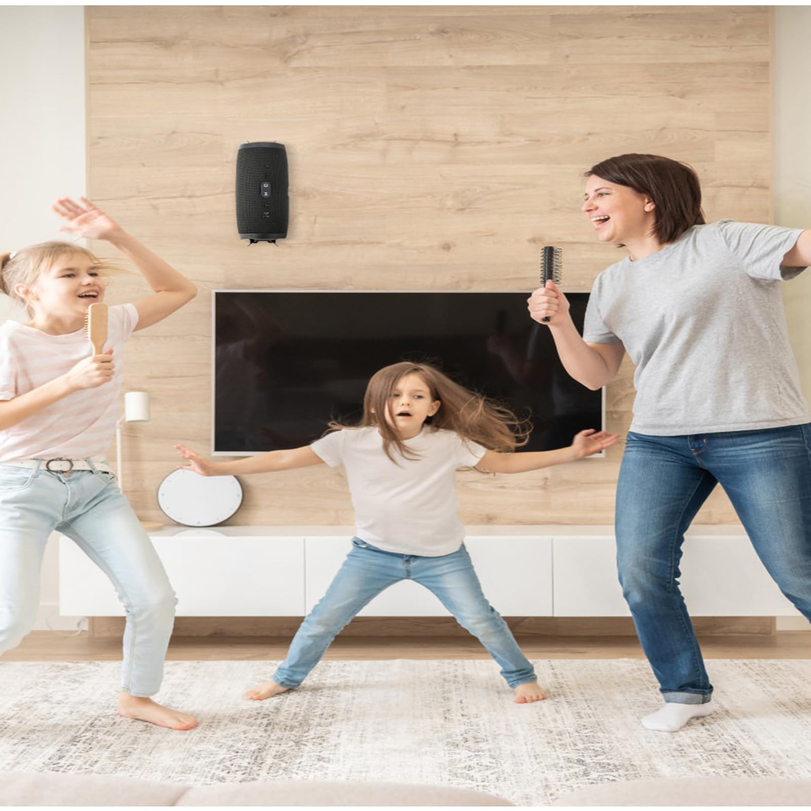 Soporte Techo Montaje Pared para JBL Charge 6/5/4,Flip 7/6/5 Altavoz Portátil,Adaptador Trípode Estante Pared Universal Metal Ajustable Profundidad para Altavoces de 5,25"-8,6",Negro