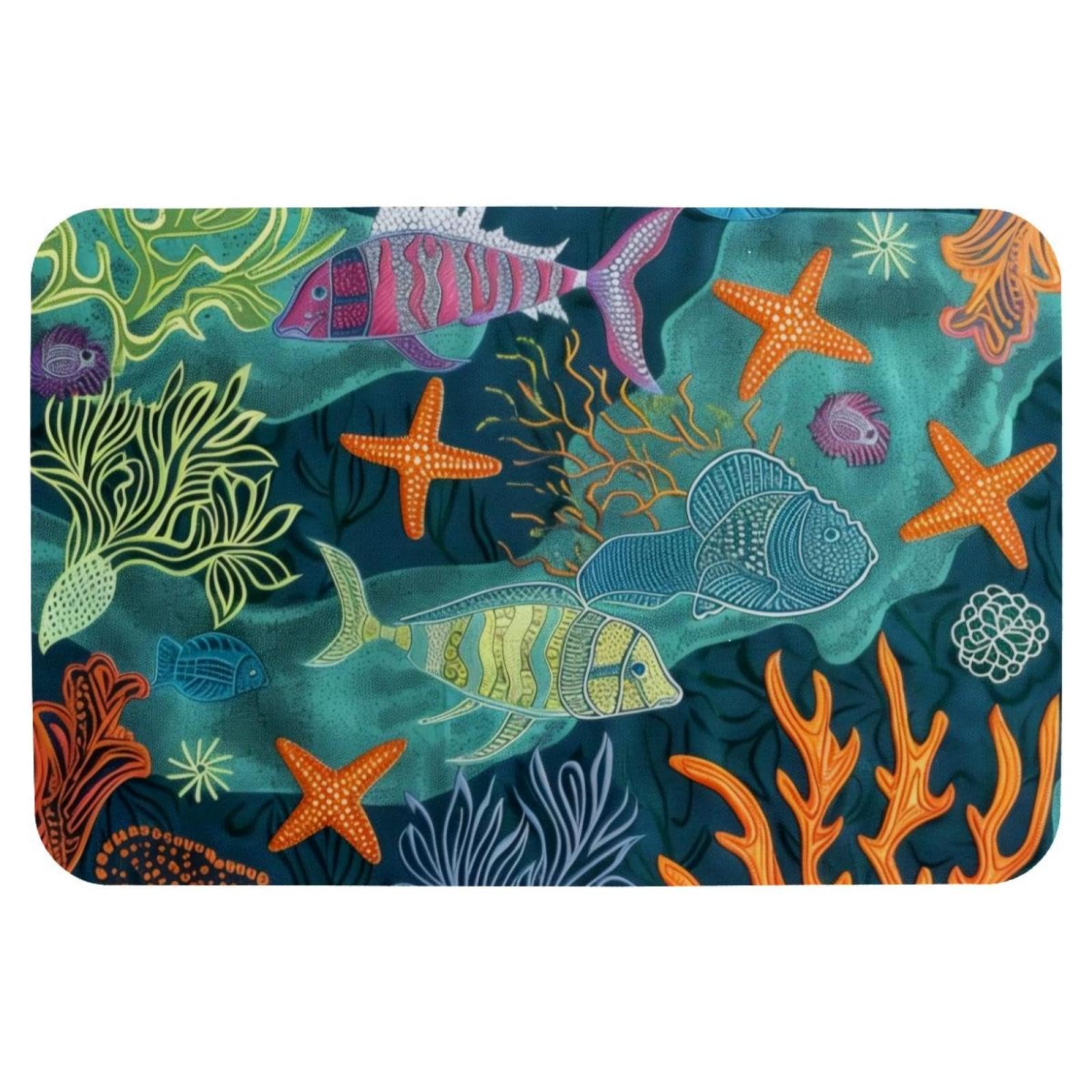 Tapis de bain fin lavable pour porte intérieure et douche anti-glissade