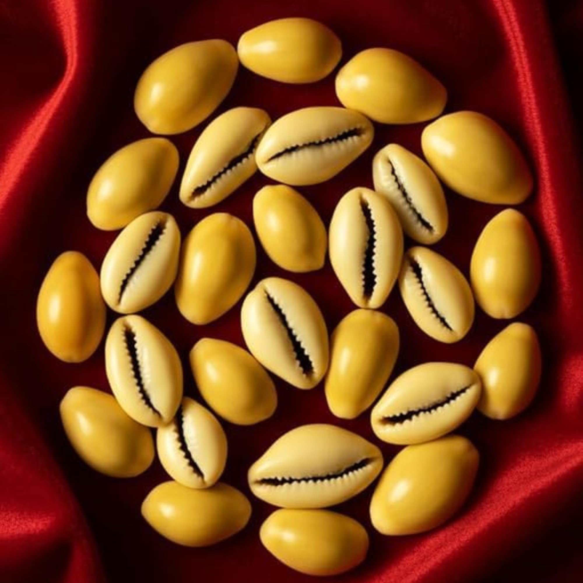 Emagnet Pili Kodi Shells for Puja – Pack of 21 | Original Yellow Cowrie Shells for Diwali Laxmi Pujan, Kuber Puja & Home Décor | Kaudi Shells for Rangoli, Craft, Jewellery & DIY Decoration (21 Pcs)