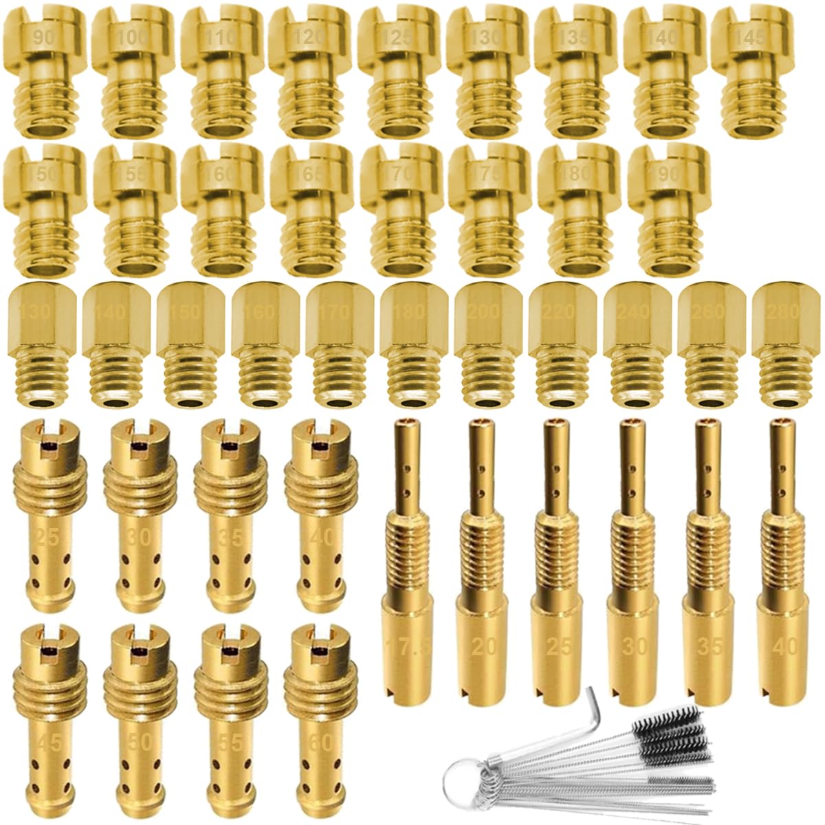 ZAMDOE Kit de surtidores de carburador para Mikuni de surtidor principal y de chorro lento piloto VM28/486 VM4/042 VM22/210 N100.604 VM22 VM24 VM26 RS HSR HS TM Carburadores para 125 cc Mini Bicicleta