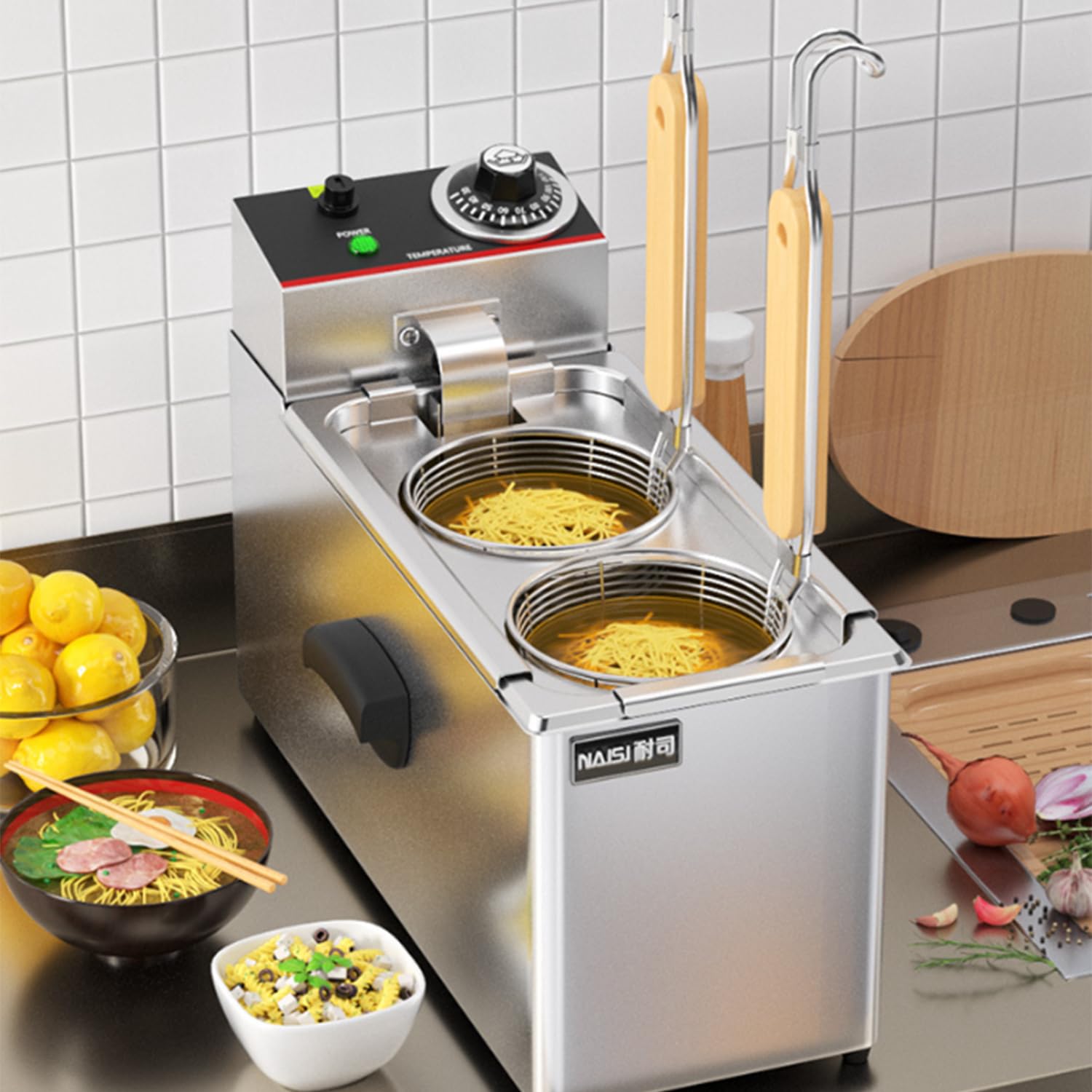 RSBFER Nudelkocher-Set 3 Löcher - Edelstahl Kochtopf Mit Siebeinsätzen