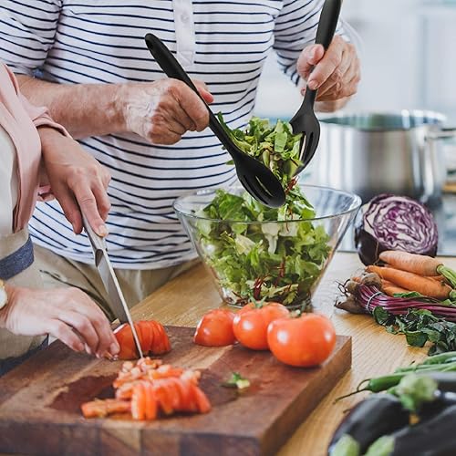 Miniatura 6 de Boao 4 Pcs Silicone Spoons for Cooking 10.6 Inch Large Nonstick Serving Spoons Heat Resistant Slotted Spoon for Mixing & Stirring Kitchen Cooking