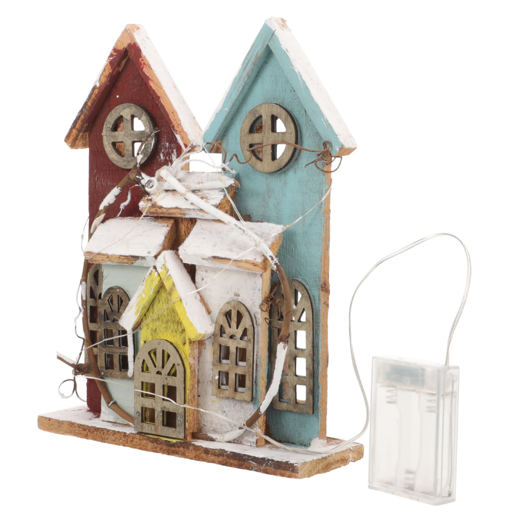 CORHAD 1Pc Glowing Villa Christmas House Shaped Desktop Ornament Chic Holiday Decoration for Home Office Miniature Xmas Decor Present for Festivals