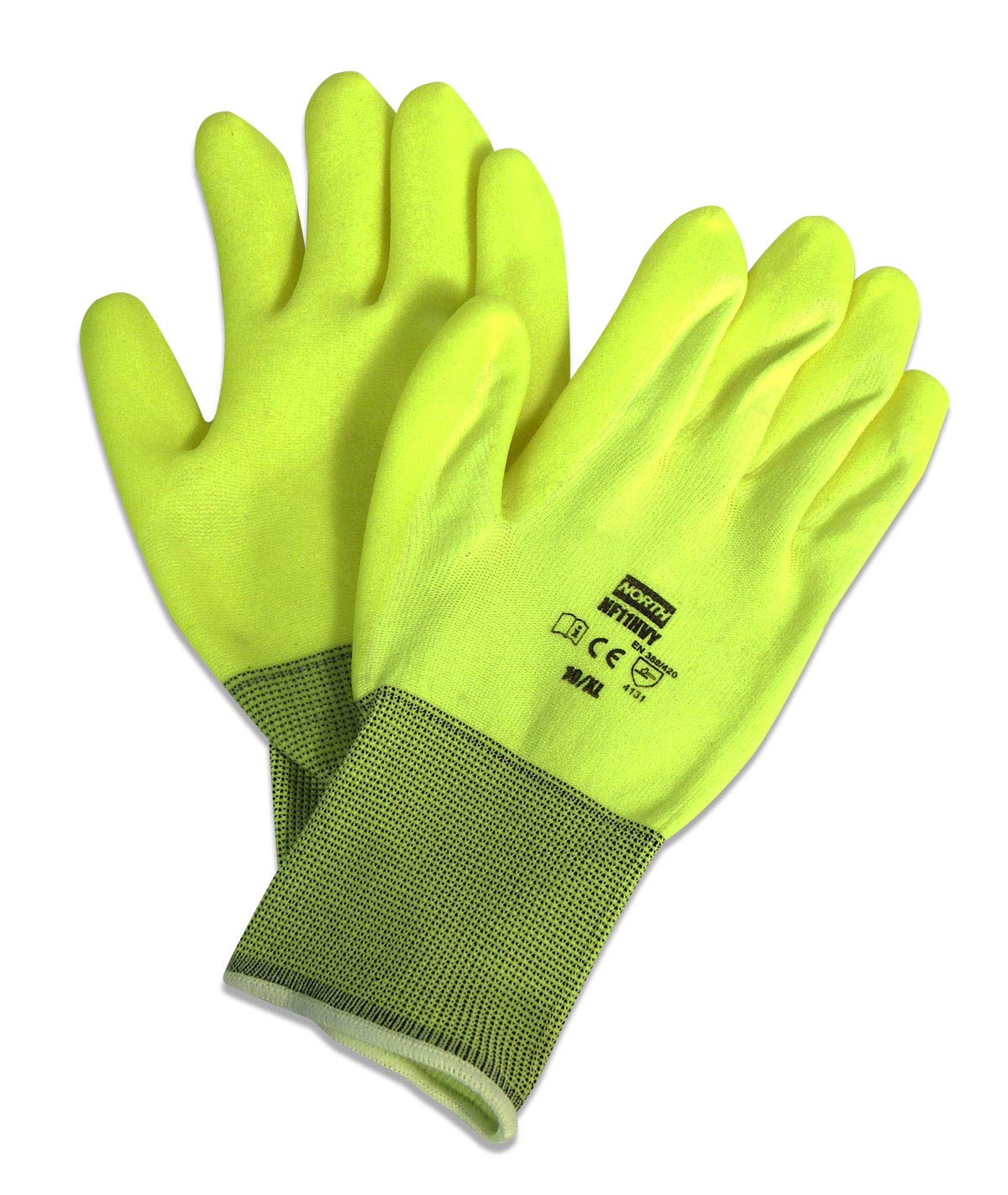 Honeywell North by Honeywell NF11HVY/10XL Northflex Neon Hi-Viz PVC Palm Coated Glove, Capacity, Volume, Nylon/Poly Blend, 10, Yellow (Pack of 12)