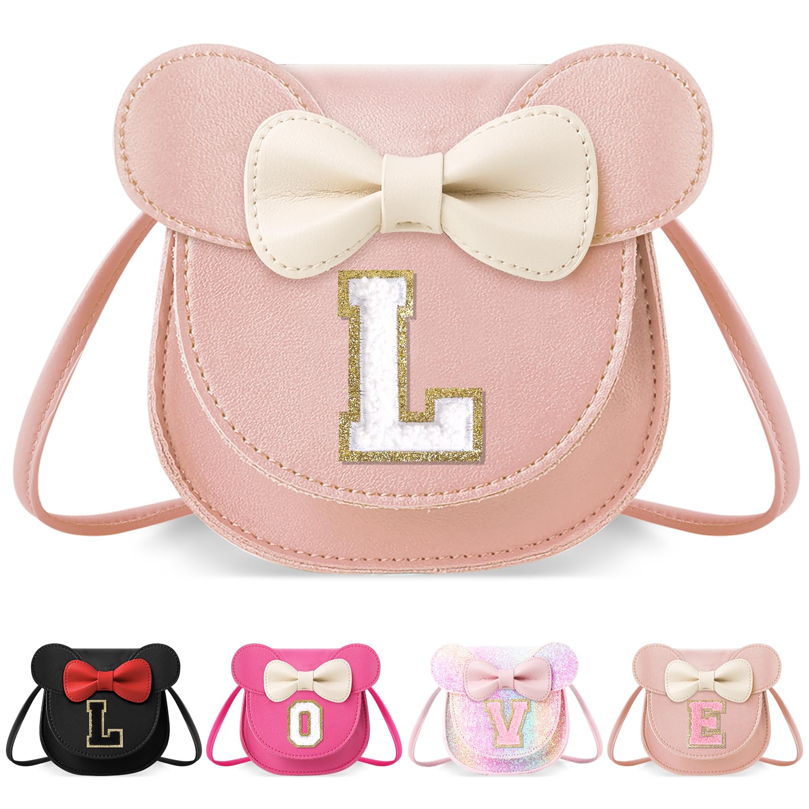 Little Girl Toddler Purse - Cute Mouse Ear Bow Crossbody Bag for 2-8 Year Olds - Birthday Gift