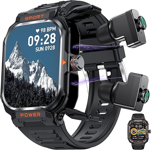 ZJX Reloj inteligente con auriculares, pantalla táctil HD de 2.01 pulgadas, reloj inteligente deportivo para hombre y mujer, para iPhone y Android,