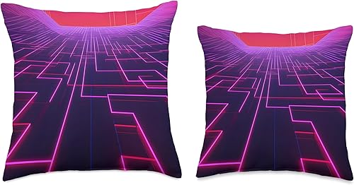Miniatura 3 de PP Accessories Retrowave Vaporwave 80s Synthwave Throw Pillow, 16x16, Multicolor
