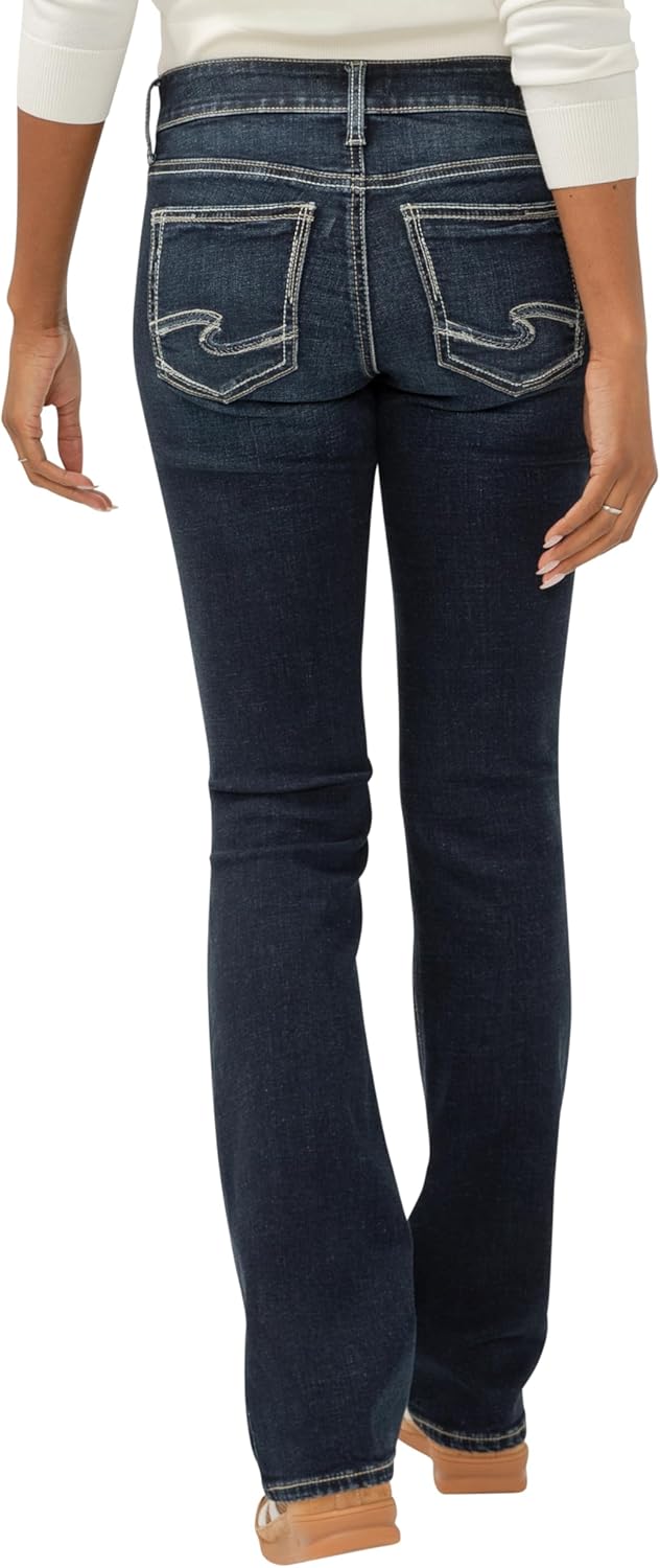 Silver Jeans Co. Women’s Elyse Mid Rise Comfort Fit Slim Bootcut Jeans